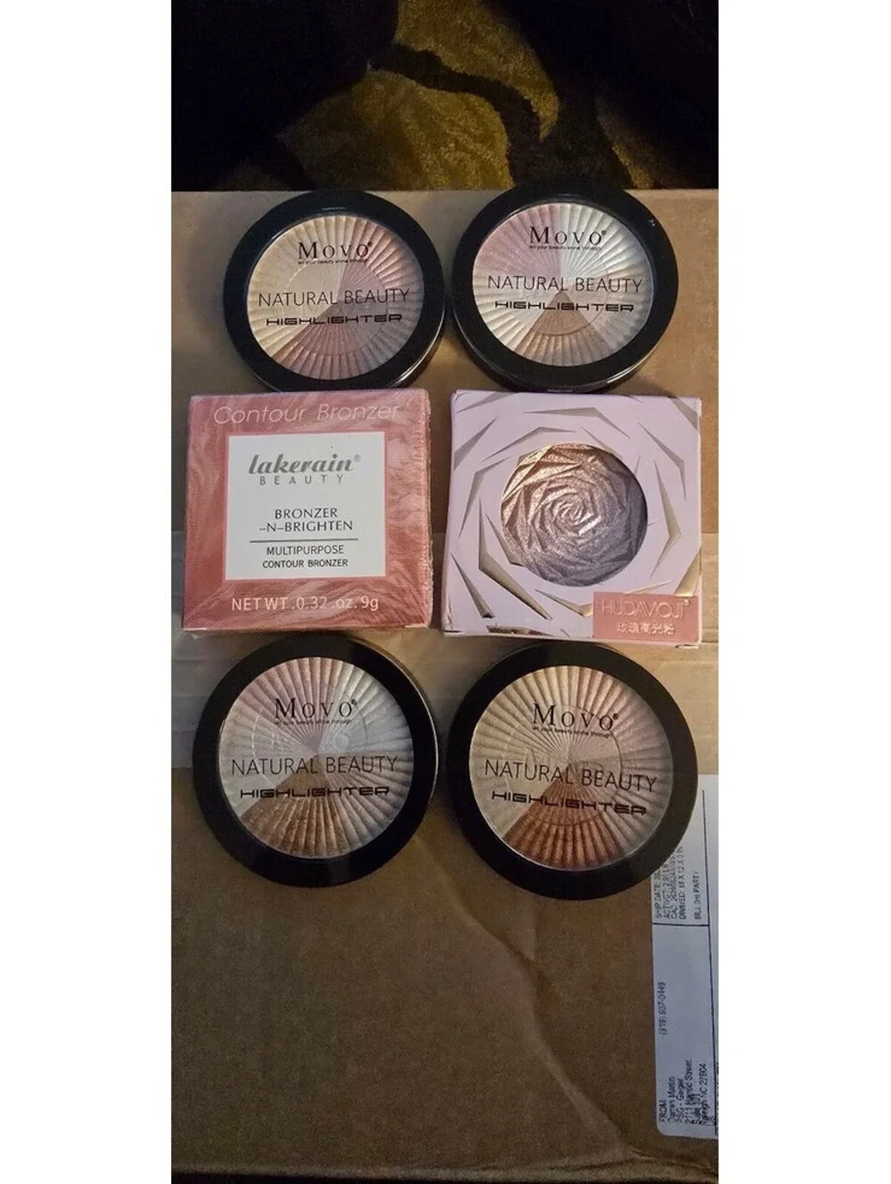 LakeRain Beauty Bronzer and Highlighter Set with Movo Natural Beauty Highlighers